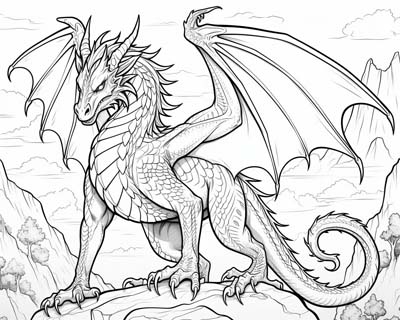 Celtic dragon coloring page