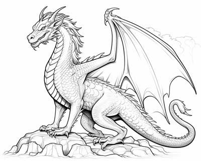 Celtic dragon coloring page