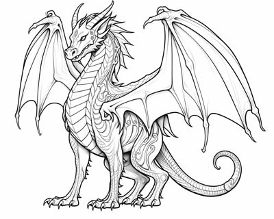 Celtic dragon coloring page