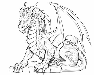 Celtic dragon coloring page