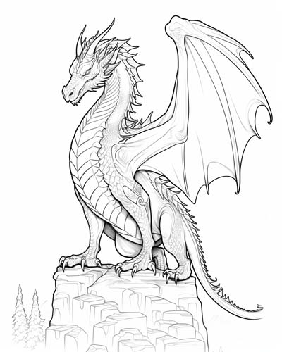 proud Celtic dragon coloring page