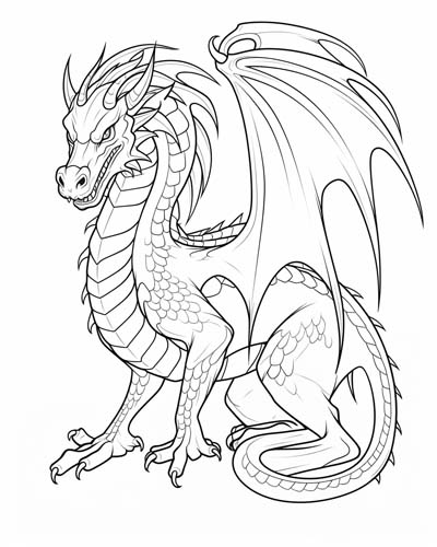 Celtic dragon coloring page