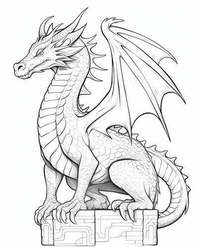 Celtic dragon coloring page