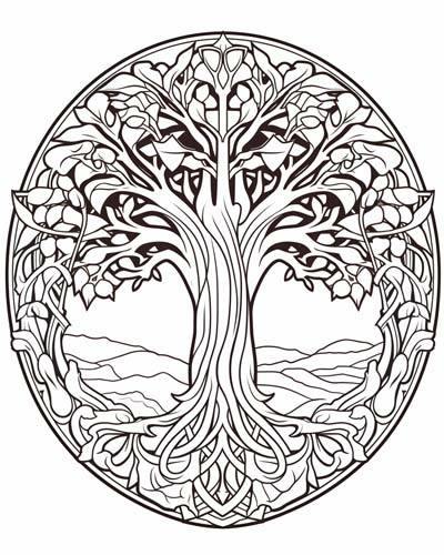 Celtic Tree of Life coloring page
