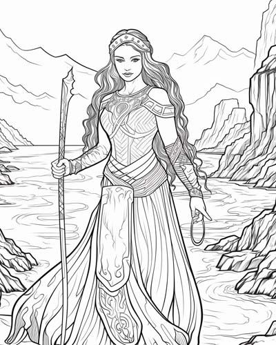 Celtic goddess Danu coloring page