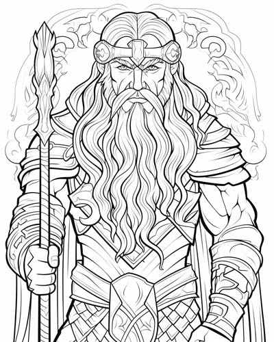 Fingal, the Celtic hero coloring page