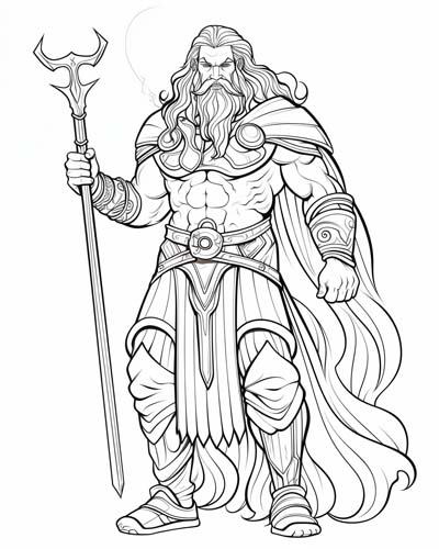 Fionn mac Cumhaill, the Celtic hero coloring page