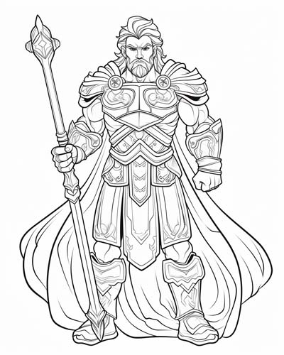 Celtic god Lugh coloring page