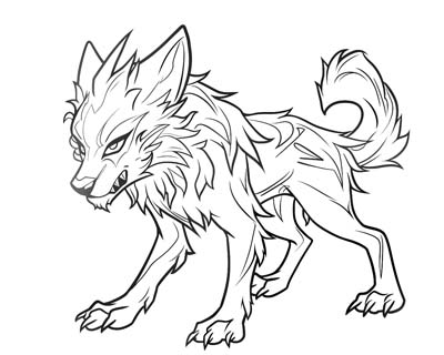 coloring page of Mac Tire the wolf