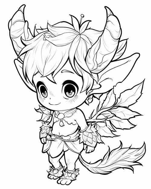kawaii coloring page of Puck