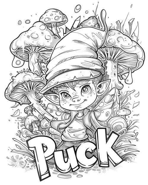 graffiti art coloring page of Puck