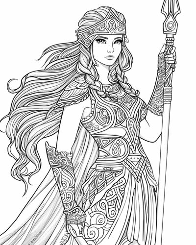 Celtic Queen Boudica coloring page