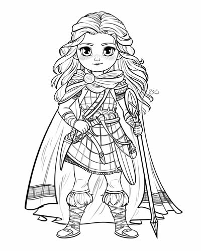 Celtic Queen Boudica coloring page