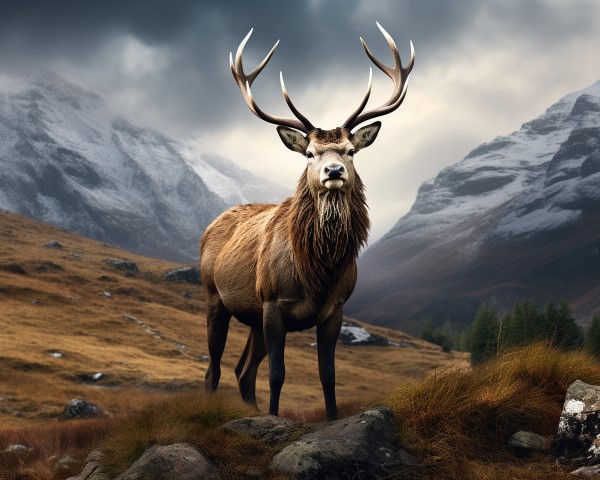 photo of a red deer stag on the Scottish highlands
