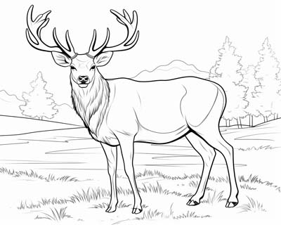 Red Deer Stag coloring page
