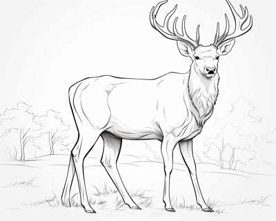 Red Deer Stag coloring page