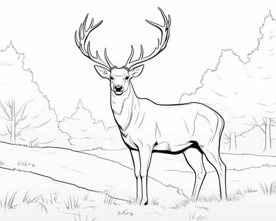 Red Deer Stag coloring page