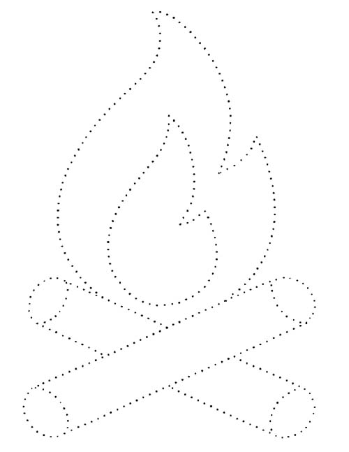 outline coloring page of a fire