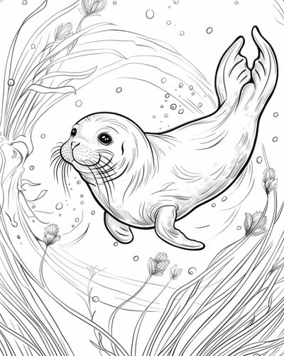 Celtic selkie coloring page