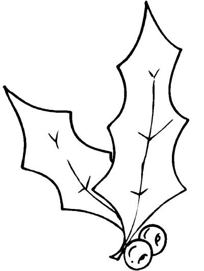 Christmas holly coloring page