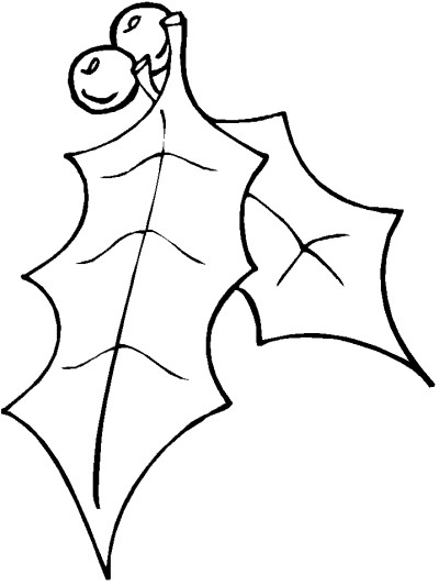 Christmas holly coloring page
