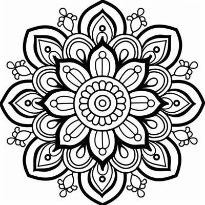 coloring page of a rangoli design