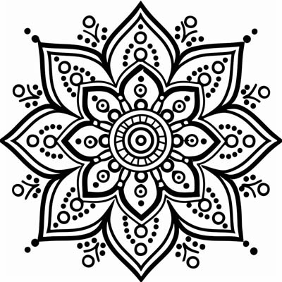 coloring page of a rangoli design
