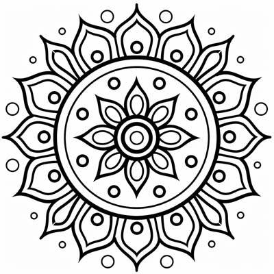 coloring page of a rangoli design