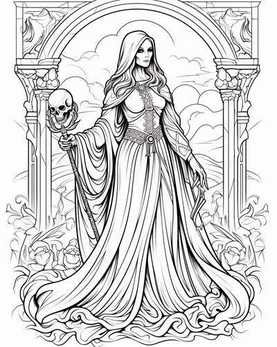 Santa Muerte coloring page