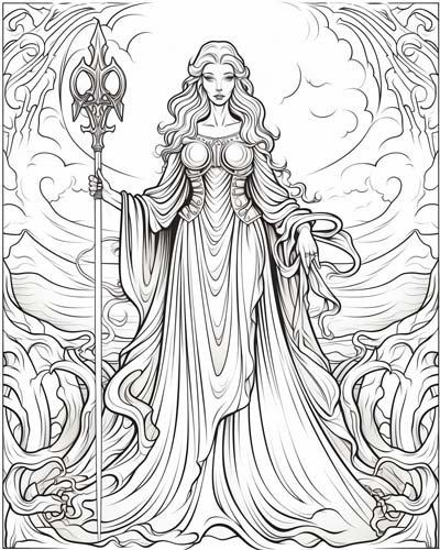 Santa Muerte coloring page