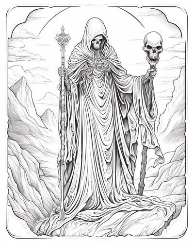 Santa Muerte coloring page