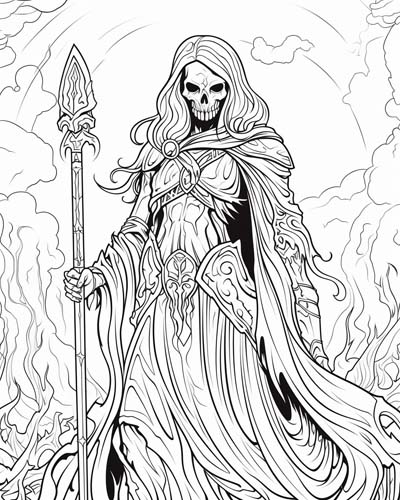 Santa Muerte coloring page