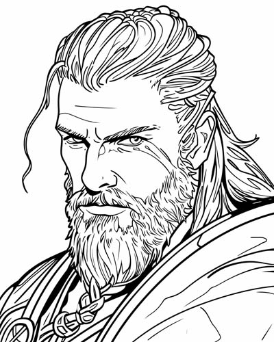 coloring page of Sigurd, Snake in the Eye