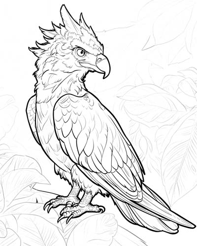 coloring page of the Philippines Eagle