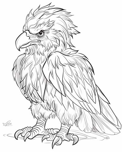 coloring page of the Philippines Eagle