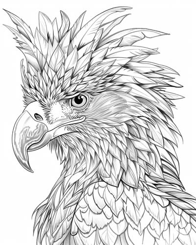 coloring page of the Philippines Eagle