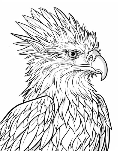 coloring page of the Philippines Eagle