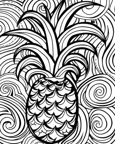 Pineapple coloring page