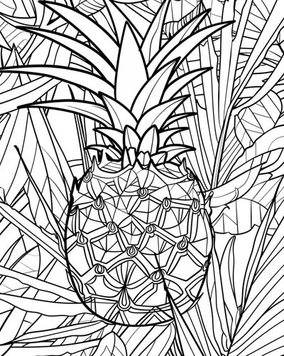 Pineapple coloring page