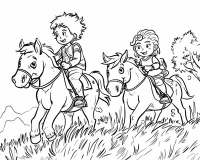 coloring page of Owain Glyndŵr as a young boy