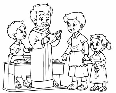 coloring page of St. David preaching