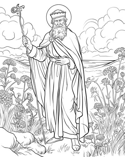 coloring page of St. David