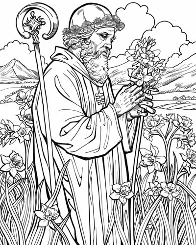 coloring page of St. David