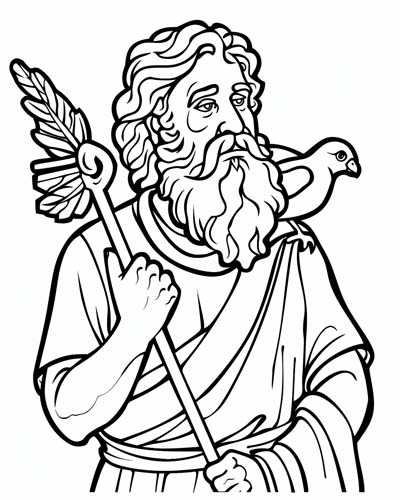 coloring page of St. David