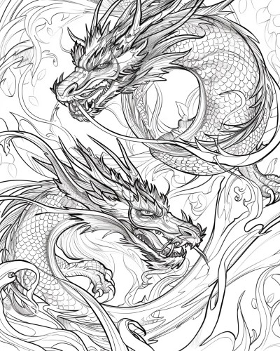 coloring page of the Welsh Dragon