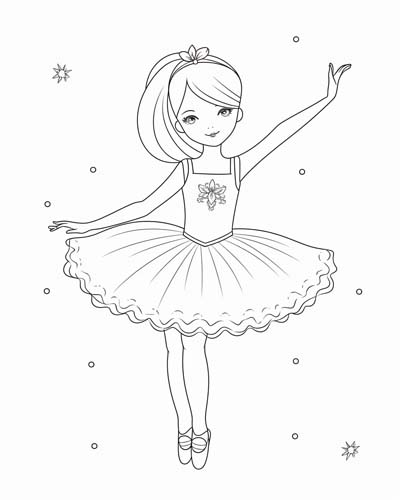 cute ballerina coloring page