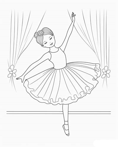 cute ballerina coloring page