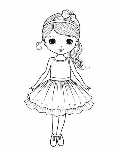 cute ballerina coloring page