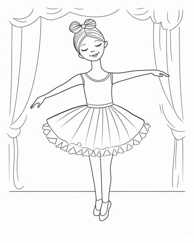 cute ballerina coloring page
