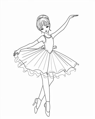 cute ballerina coloring page